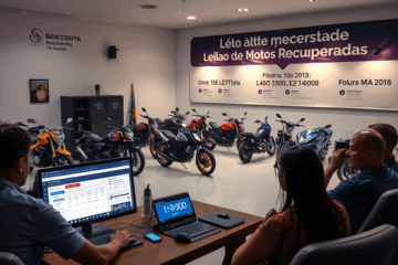 Imagem de motos recuperadas que estão em leilão no Banco Safra.