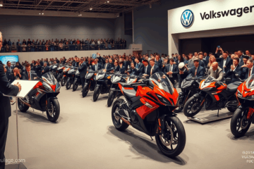 Imagem ilustrativa do leilão de motos Volkswagen Financial, destacando as motos disponíveis para lances.