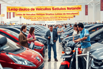 Imagem representativa dos veículos disponíveis no Leilão de Veículos Santander, ideal para iniciantes.