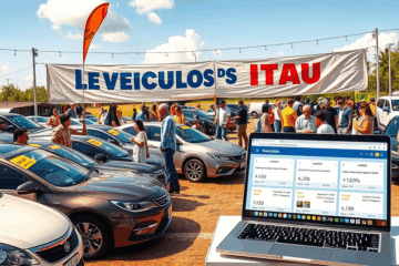 Imagem ilustrativa do Leilão de Veículos Itaú com carros em destaque.