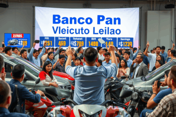 Imagem de um leilão de veículos do Banco Pan com dicas para economizar na compra.