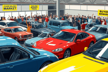 Imagem de carros recuperados em leilão, mostrando as oportunidades de investimento.