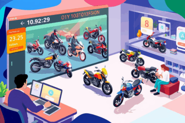 Imagem de uma moto disponível em leilão online.