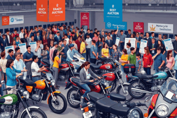 Imagem de leilão de motos em instituições financeiras