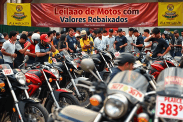 Imagem de um leilão de motos revelando oportunidades com valores rebaixados
