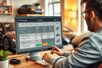 Imagem ilustrativa sobre financiamento de carros online, mostrando uma simulação digital.