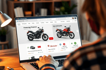 Imagem que ilustra o financiamento de motos online, mostrando opções de compra e financiamento acessíveis.