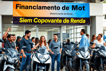 Pessoa analisando opções de financiamento para motocicleta sem precisar comprovar renda.