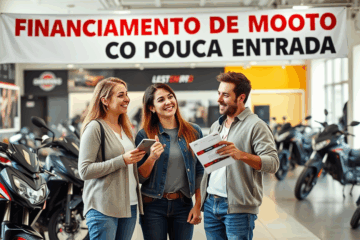 Imagem representando o financiamento de motos com pouca entrada.