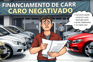 Pessoa analisando opções de financiamento de carro mesmo com nome negativado.